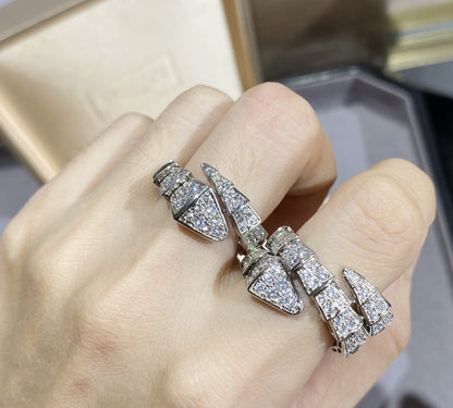 [Opulent Aurora]SERPENTI LARGE RING SILVER DIAMOND PAVED