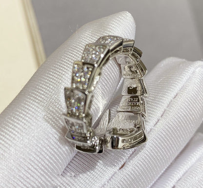 [Opulent Aurora]SERPENTI LARGE RING SILVER DIAMOND PAVED