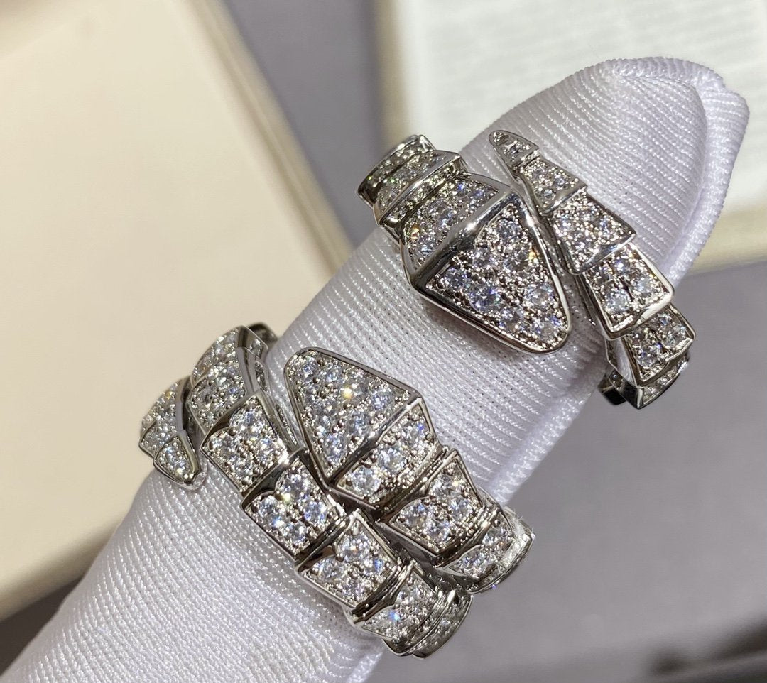 [Opulent Aurora]SERPENTI LARGE RING SILVER DIAMOND PAVED