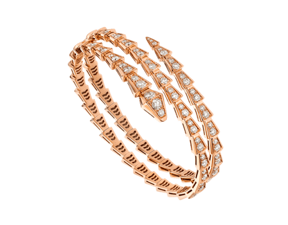 [Opulent Aurora]SERPENTI BRACELET PINK GOLD DIAMOND DOUBLE ROW