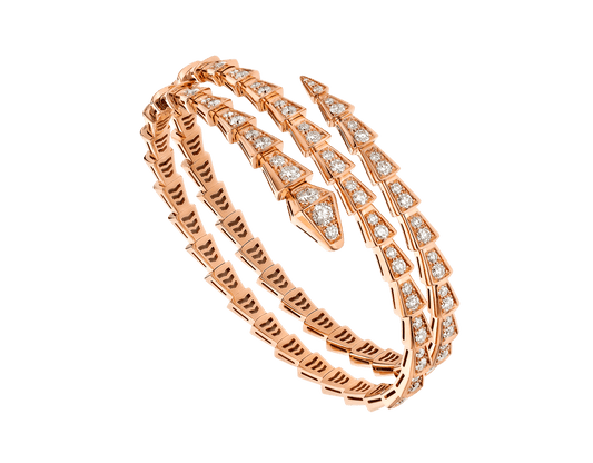 [Opulent Aurora]SERPENTI BRACELET PINK GOLD DIAMOND DOUBLE ROW