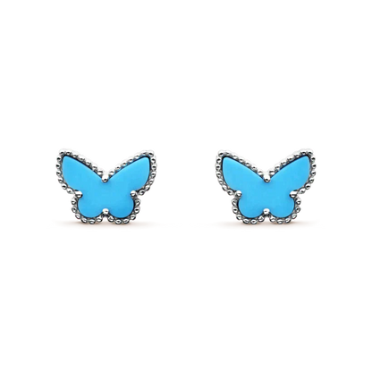 [Opulent Aurora]BUTTERFLY TURQUOISE EARRINGS SILVER