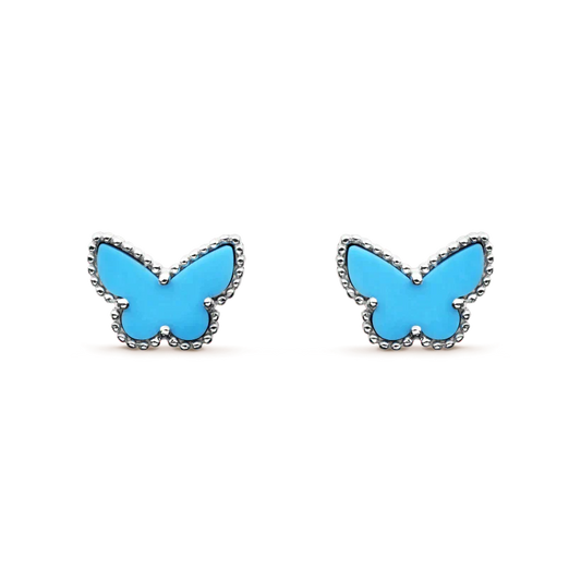 [Opulent Aurora]BUTTERFLY TURQUOISE EARRINGS SILVER