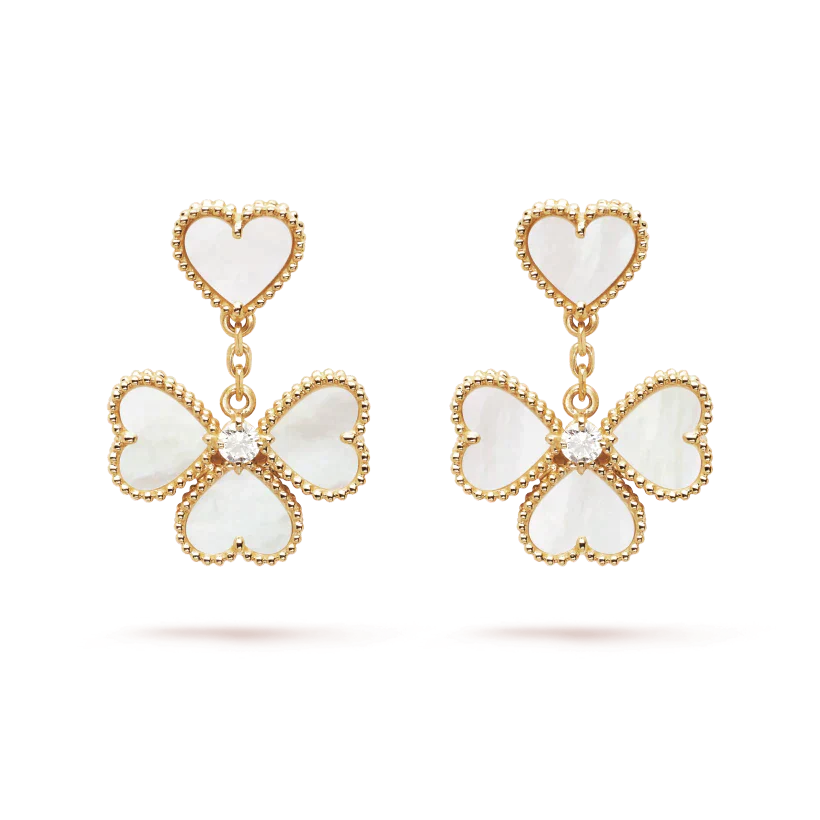 [Opulent Aurora]CLOVER SWEET WHITE MOP EARRINGS