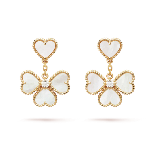 [Opulent Aurora]CLOVER SWEET WHITE MOP EARRINGS