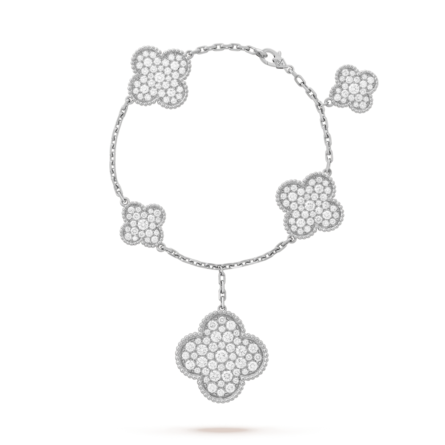 [Opulent Aurora]CLOVER 6 MOTIFS SILVER DIAMOND BRACELET