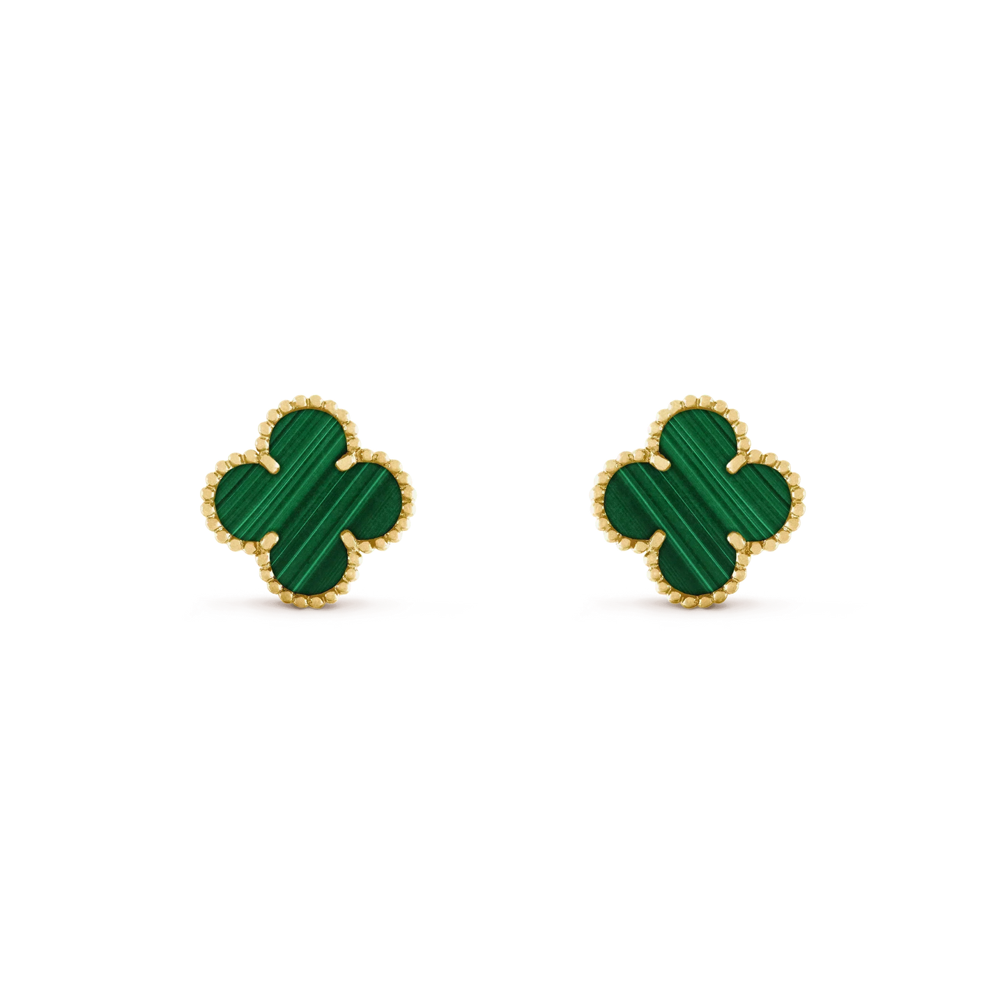 [Opulent Aurora]CLOVER MEDIUM 1 MOTIFS MALACHITE  EARRINGS