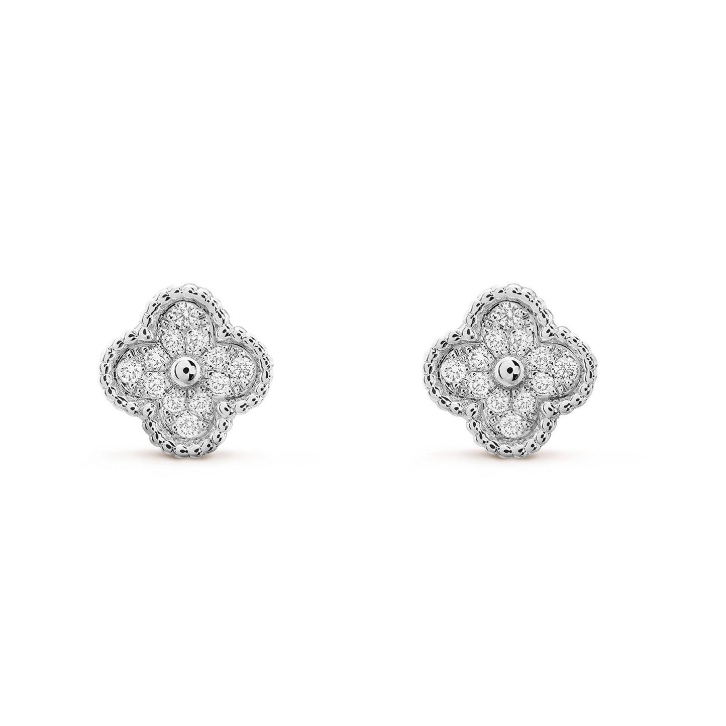 [Opulent Aurora]CLOVER MINI DIAMOND STUD EARRINGS