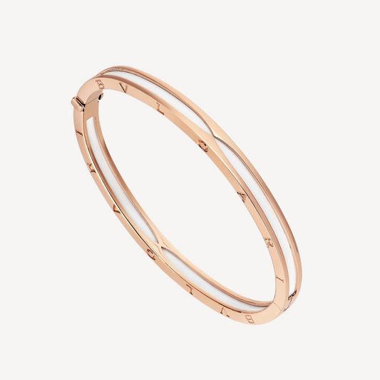 [Opulent Aurora]ZERO 1 PINK GOLD WITH WHITE CERAMIC BRACELET