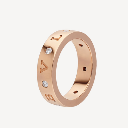 [Opulent Aurora]ZERO 1 ESSENTIAL PINK GOLD BAND WITH DIAMONDS RING