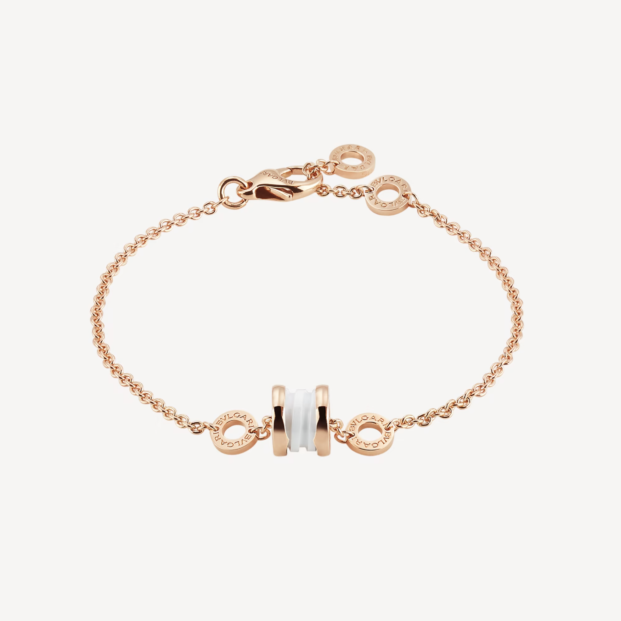 [Opulent Aurora]ZERO 1 SOFT PINK GOLD AND WHITE CERAMIC BRACELET