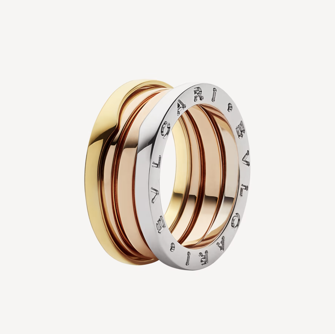 [Opulent Aurora]ZERO 1 THREE-BAND ROSE WHITE AND YELLOW RING