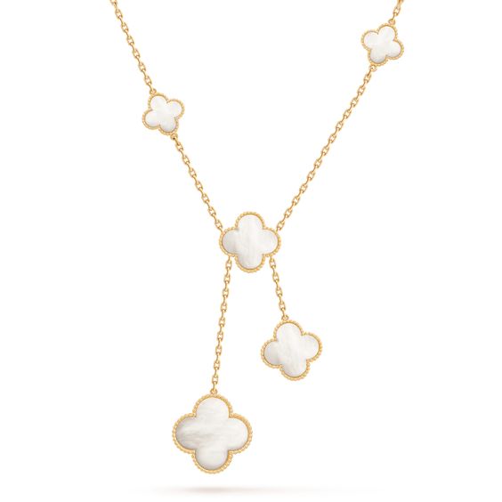 [Opulent Aurora]CLOVER MOTHER OF PEARL NECKLACE 6 MOTIF