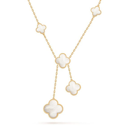 [Opulent Aurora]CLOVER MOTHER OF PEARL NECKLACE 6 MOTIF