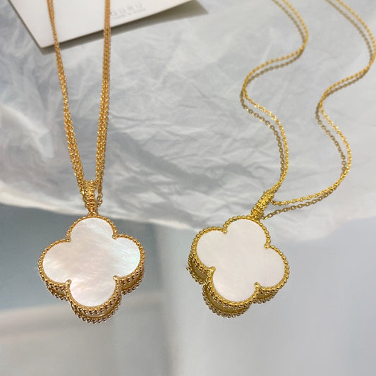 [Opulent Aurora]CLOVER 25MM MOP LARGE PENDANT NECKLACE