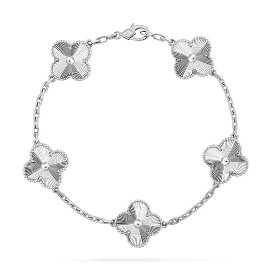 [Opulent Aurora]CLOVER SILVER 5 MOTIFS BRACELET