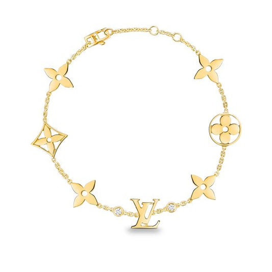 [Opulent Aurora]STAR AND SUN 7 MOTIFS GOLD BRACELET