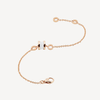 [Opulent Aurora]ZERO 1 SOFT PINK GOLD AND WHITE CERAMIC BRACELET