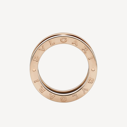 [Opulent Aurora]ZERO 1 TWO-BAND LOOPS AND BLACK CERAMIC PINK GOLD RING