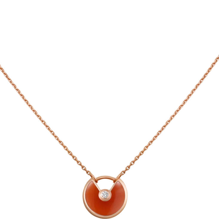 [Opulent Aurora]AMULETTE GOLD CARNELIAN ONYX NECKLACE