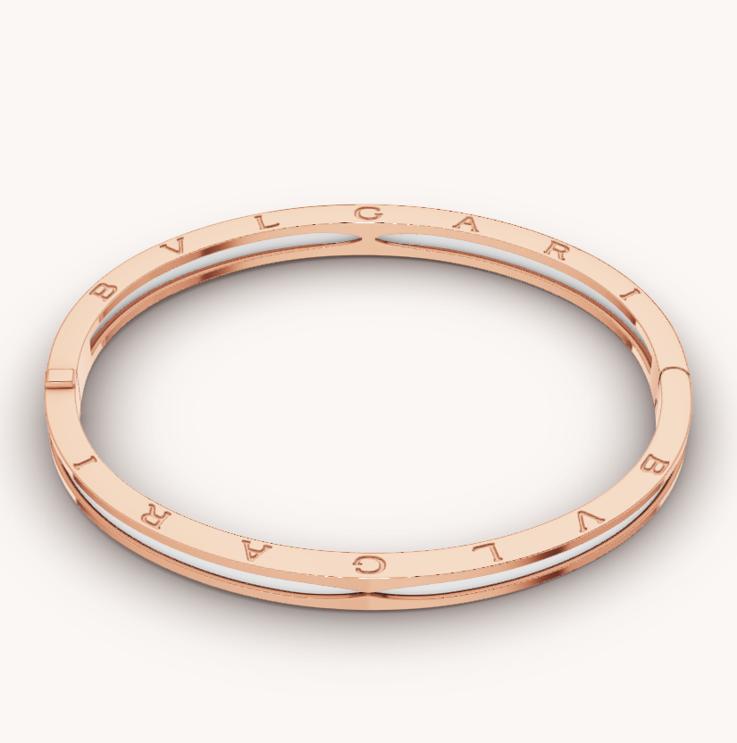 [Opulent Aurora]ZERO 1 PINK GOLD WITH WHITE CERAMIC BRACELET