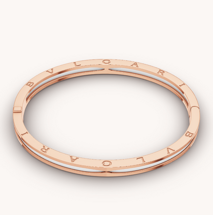 [Opulent Aurora]ZERO 1 PINK GOLD WITH WHITE CERAMIC BRACELET