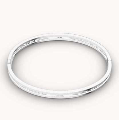 [Opulent Aurora]ZERO 1 SPIRAL LOGO SILVER BRACELET