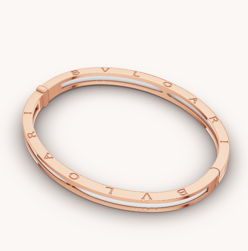 [Opulent Aurora]ZERO 1 PINK GOLD WITH WHITE CERAMIC BRACELET