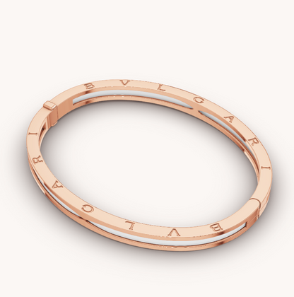 [Opulent Aurora]ZERO 1 PINK GOLD WITH WHITE CERAMIC BRACELET