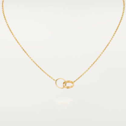 [Opulent Aurora]LOVE NECKLACE DOUBLE RING GOLD