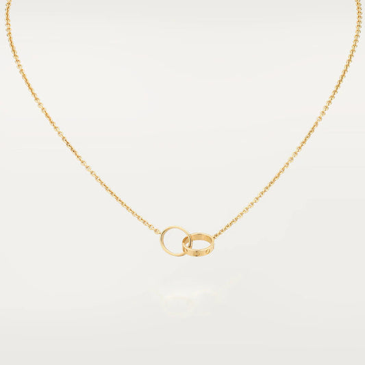 [Opulent Aurora]LOVE NECKLACE DOUBLE RING GOLD