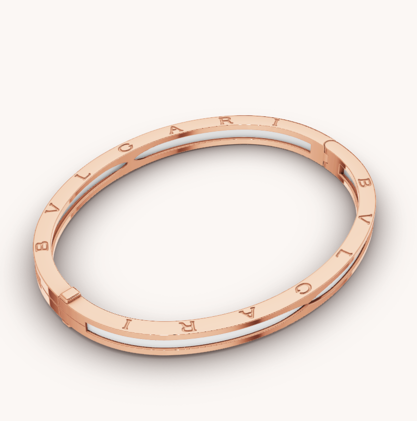 [Opulent Aurora]ZERO 1 PINK GOLD WITH WHITE CERAMIC BRACELET