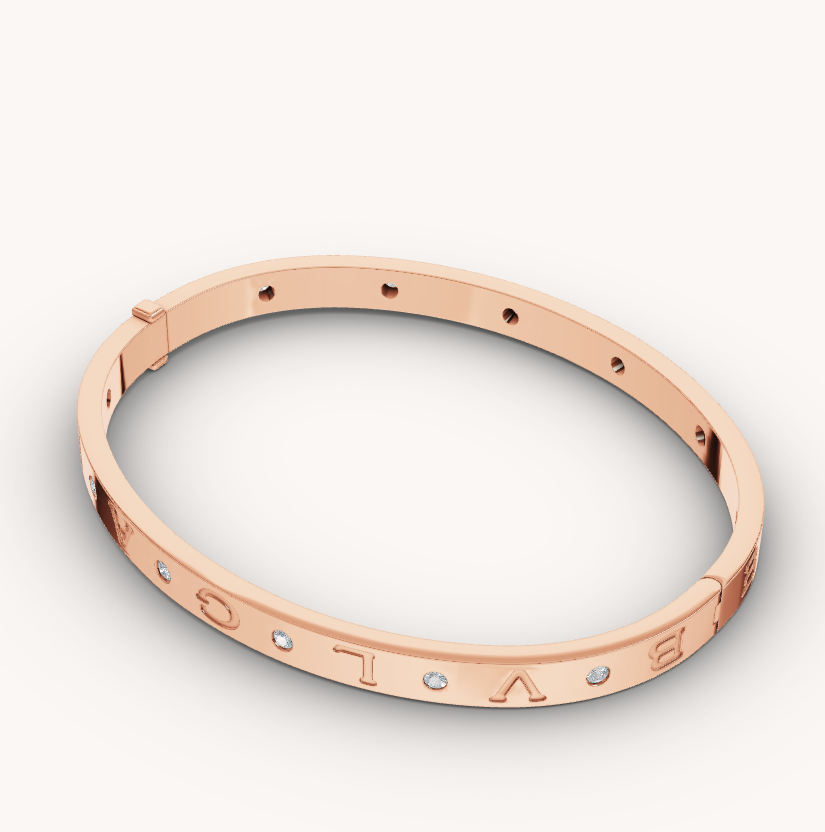 [Opulent Aurora]ZERO 1 PINK GOLD 12 DIAMONDS BRACELET