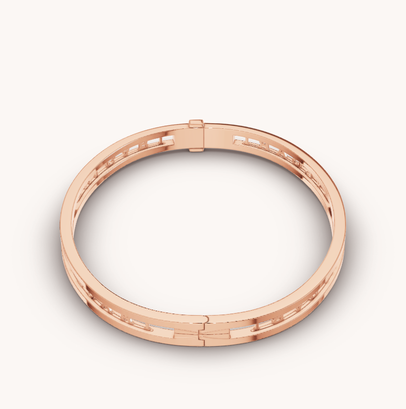 [Opulent Aurora]ZERO 1 SPIRAL LOGO PINK GOLD BRACELET