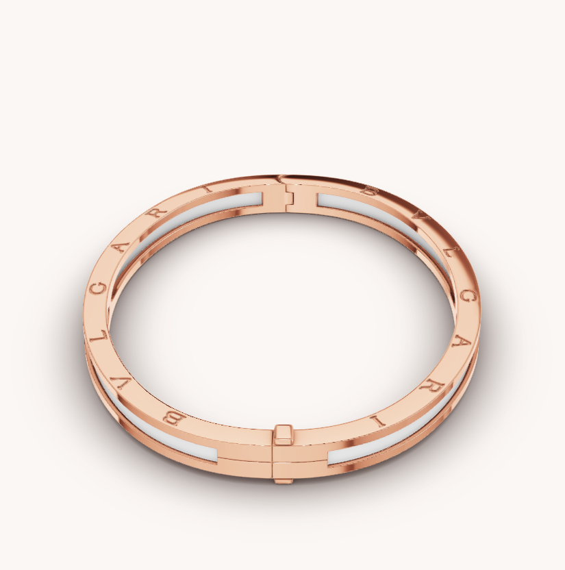 [Opulent Aurora]ZERO 1 PINK GOLD WITH WHITE CERAMIC BRACELET