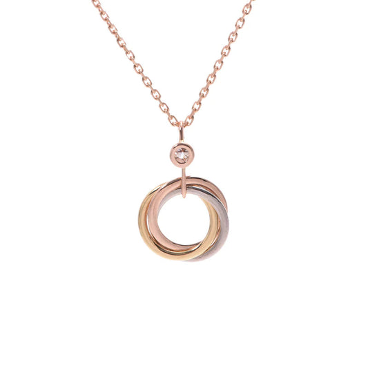 [Opulent Aurora]TRINITY SILVER GOLD PINK GOLD NECKLACE