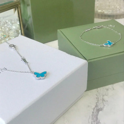 [Opulent Aurora]BUTTERFLY TURQUOISE BUTTERFLY BRACELET SILVER