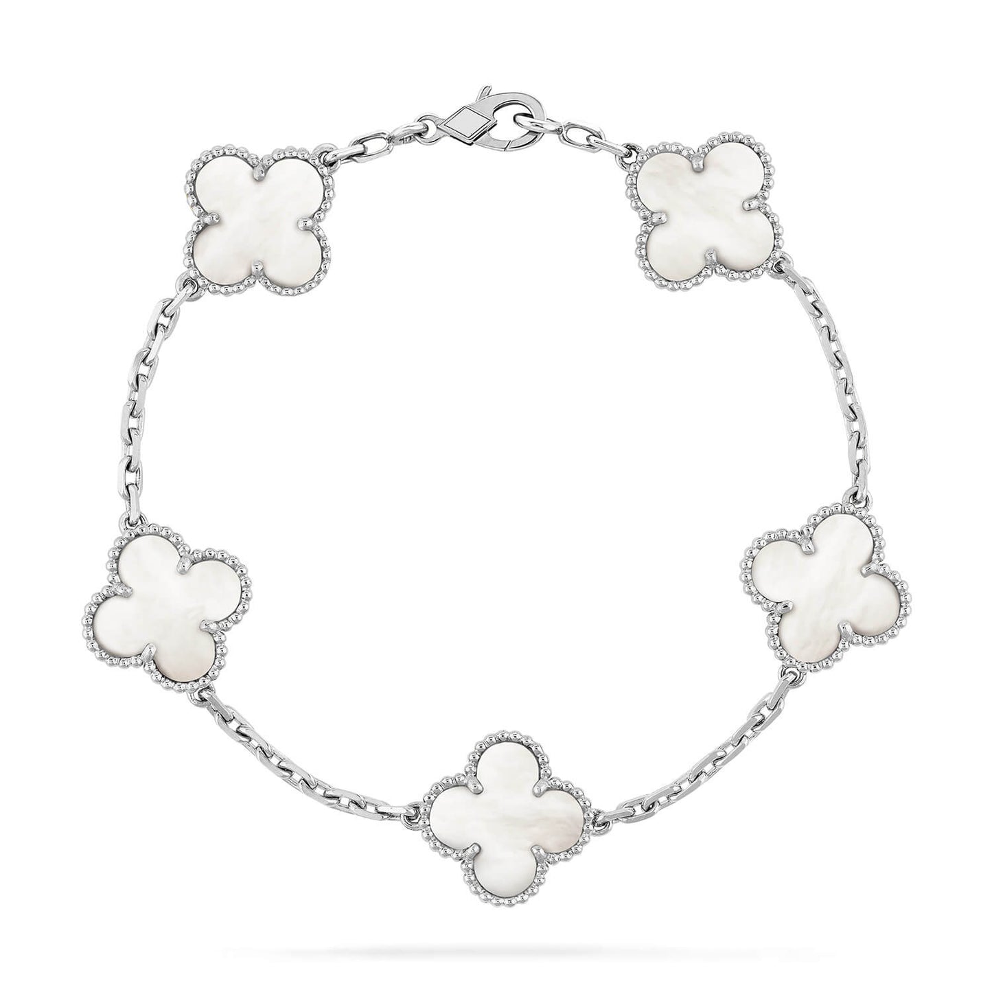 [Opulent Aurora]CLOVER SILVER MOP 5 MOTIF BRACELET