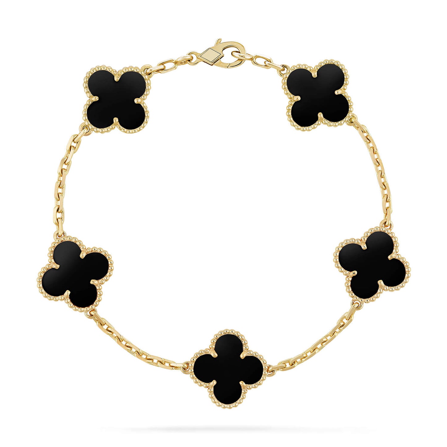 [Opulent Aurora]CLOVER  5 MOTIFS BLACK ONYX BRACELET