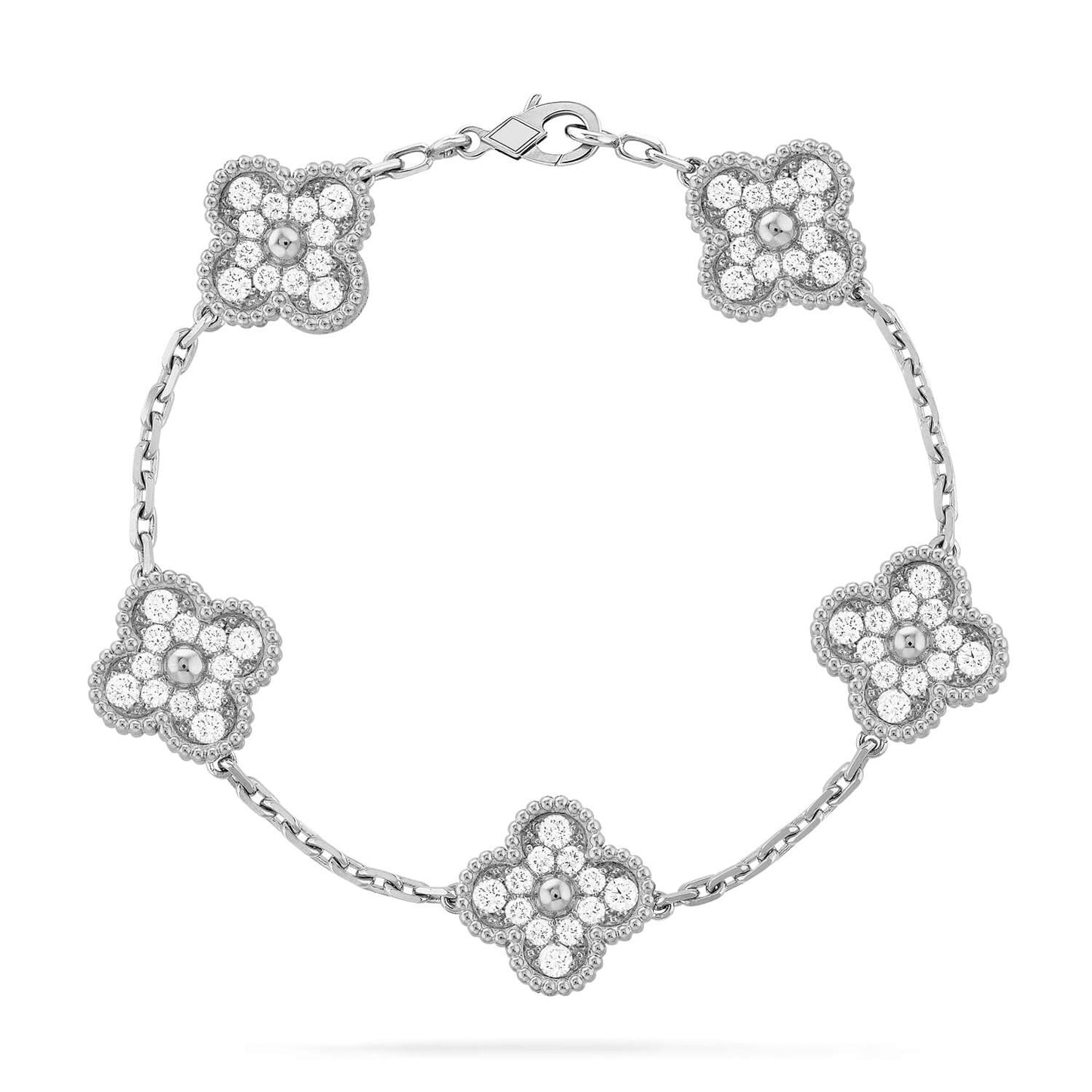 [Opulent Aurora]CLOVER 5 MOTIFS  DIAMOND BRACELET SILVER