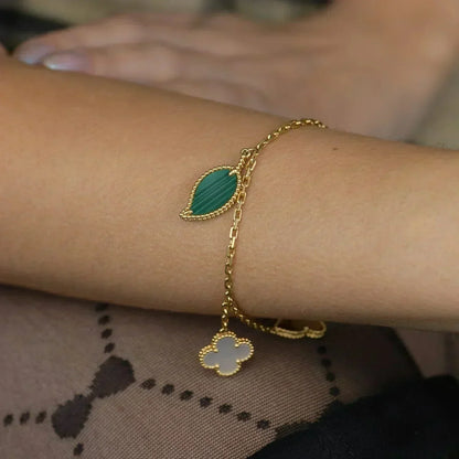 [Opulent Aurora]LUCKY SPRING 5 MOTIF GOLD BRACELET