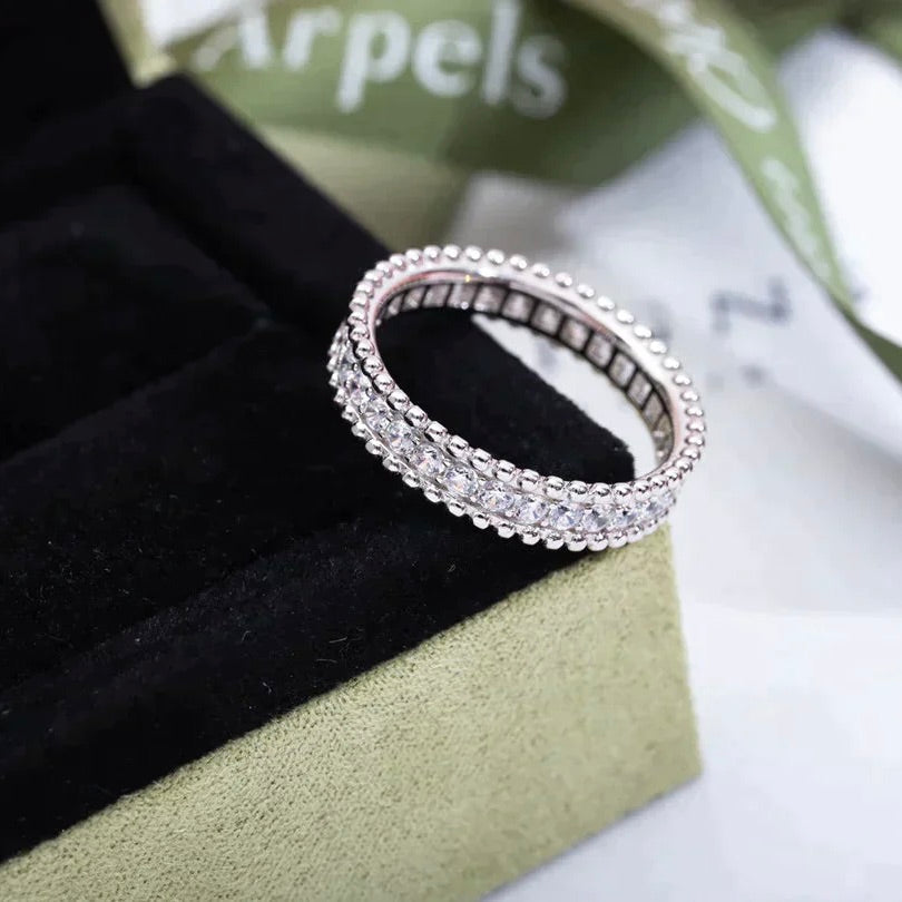 [Opulent Aurora]PERLEE DIAMOND SILVER RING