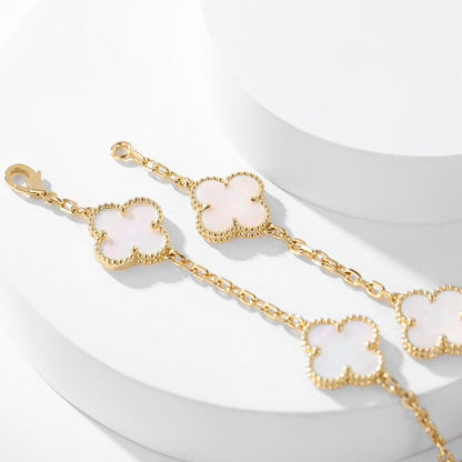 [Opulent Aurora]CLOVER 10 MOTIFS WHITE MOTHER OF PEARL NECKLACE