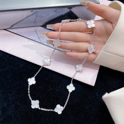 [Opulent Aurora]CLOVER 10 MOTIFS WHITE MOTHER OF PEARL NECKLACE