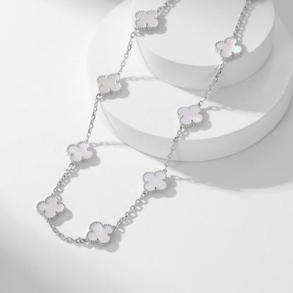 [Opulent Aurora]CLOVER 10 MOTIFS WHITE MOTHER OF PEARL NECKLACE