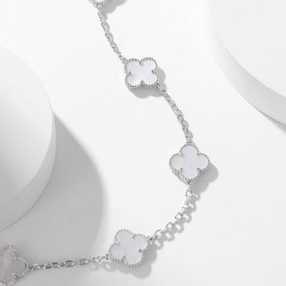 [Opulent Aurora]CLOVER 10 MOTIFS WHITE MOTHER OF PEARL NECKLACE