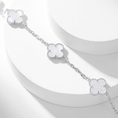 [Opulent Aurora]CLOVER 10 MOTIFS WHITE MOTHER OF PEARL NECKLACE