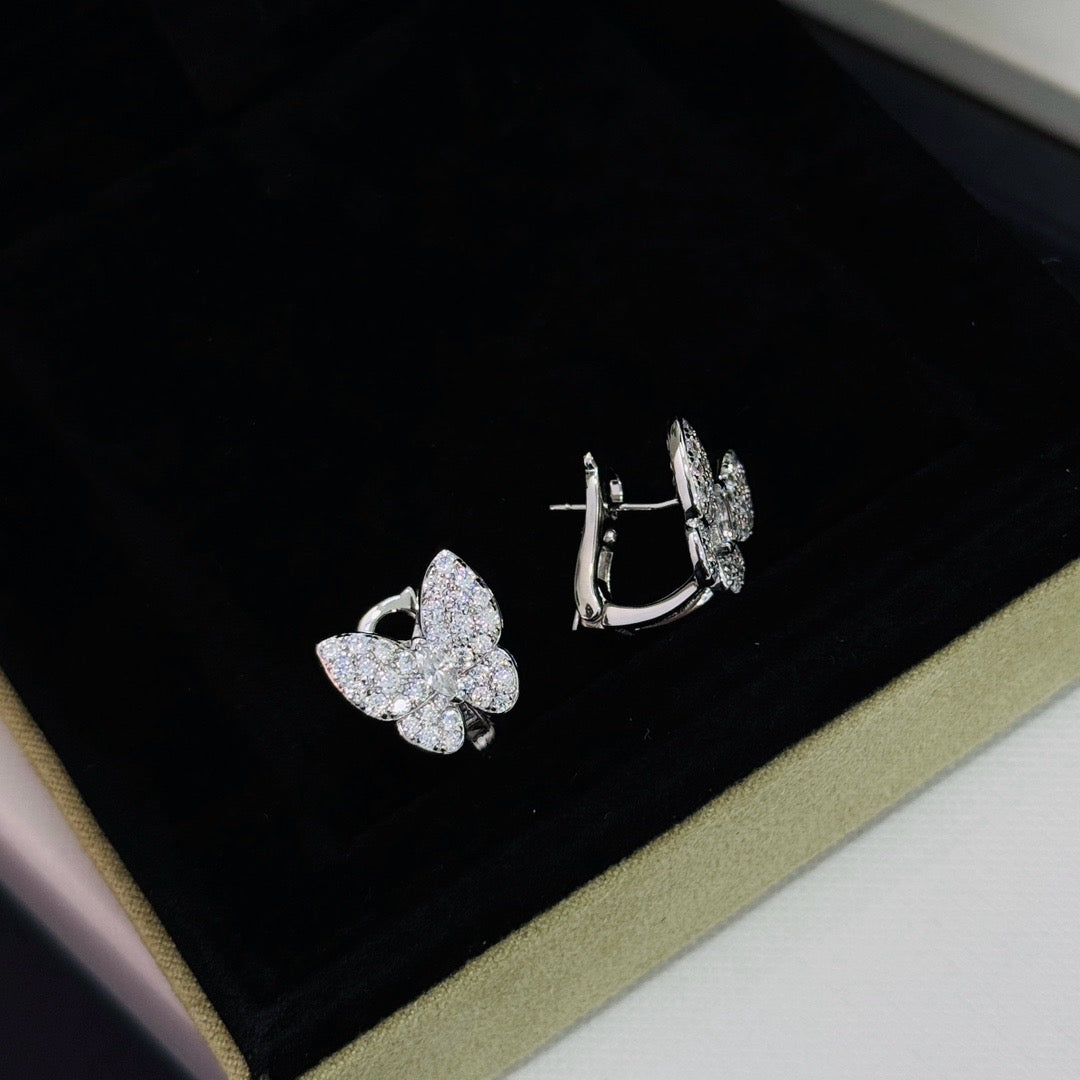 [Opulent Aurora]BUTTERFLY ALL DIAMOND EARRINGS