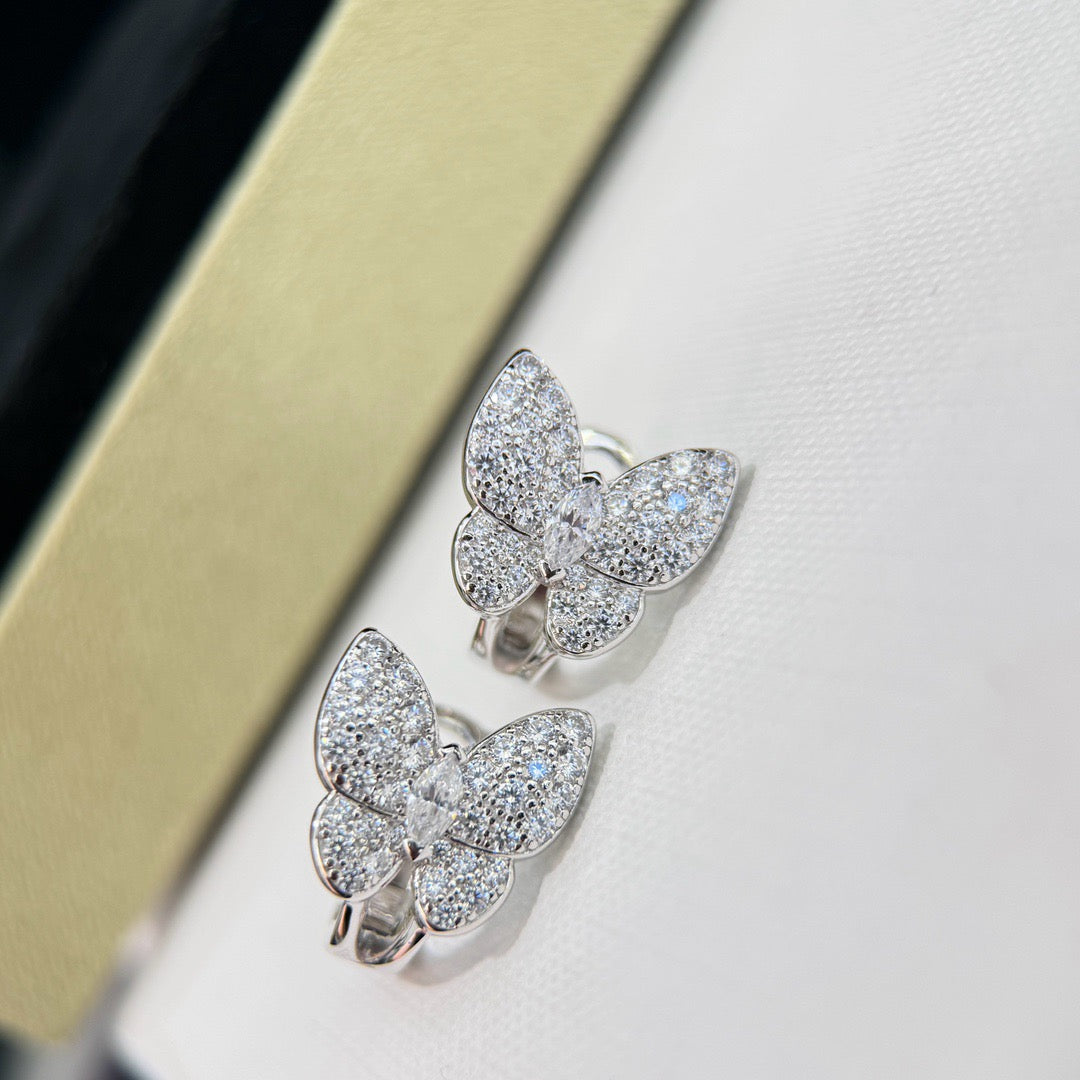 [Opulent Aurora]BUTTERFLY ALL DIAMOND EARRINGS