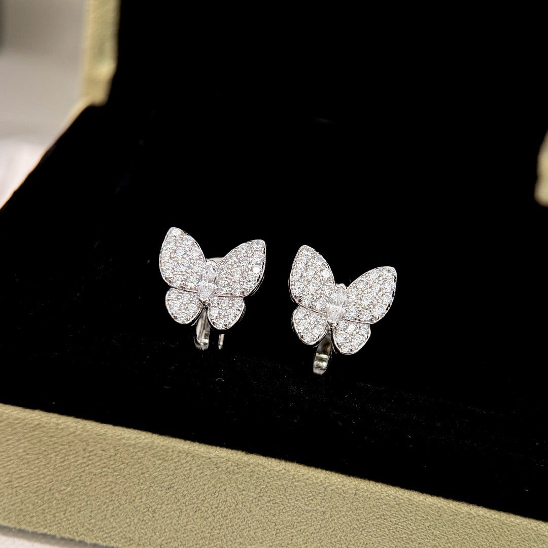 [Opulent Aurora]BUTTERFLY ALL DIAMOND EARRINGS